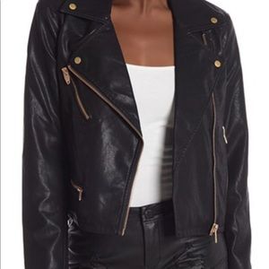 NWT BlankNYC leather Moto jacket, rose gold hardware size XL